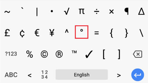 Degree Symbol