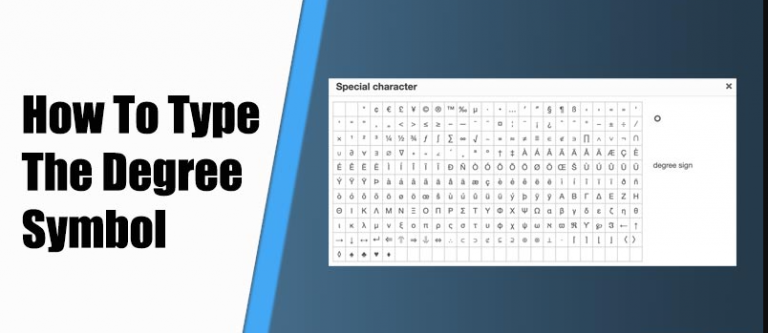 How to type degree symbol on different devices
